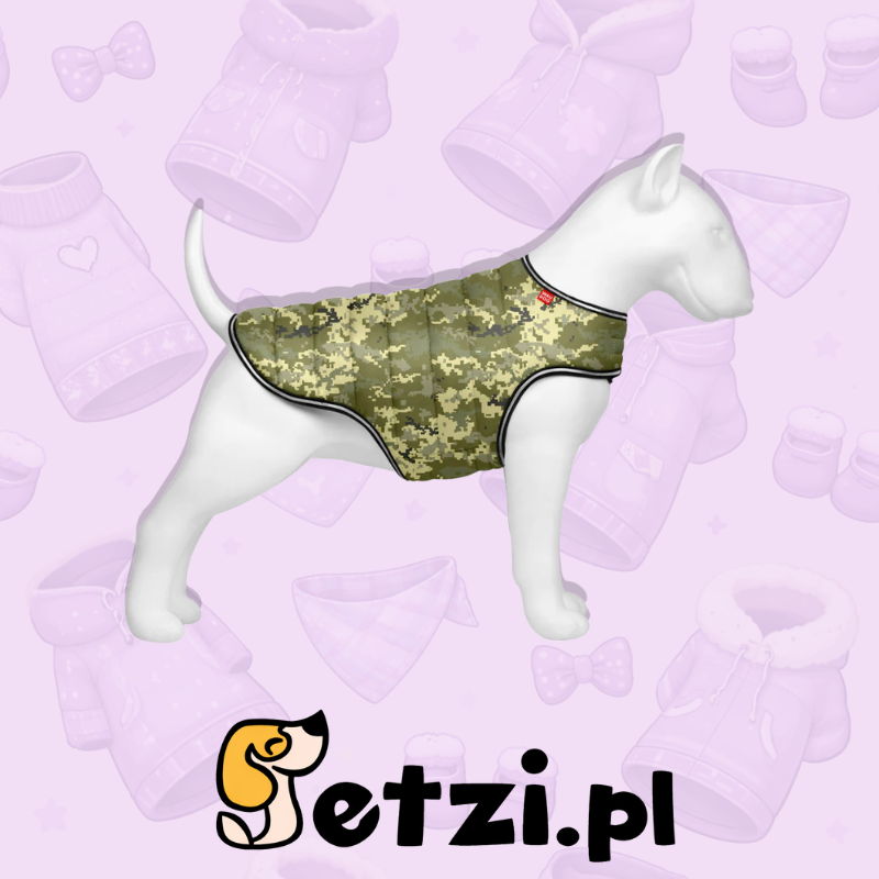 WAUDOG CLOTHES KURTKA PELERYNA DLA PSA, WZÓR MILITARY, L, B 58-70 СM, С 42-52 СM