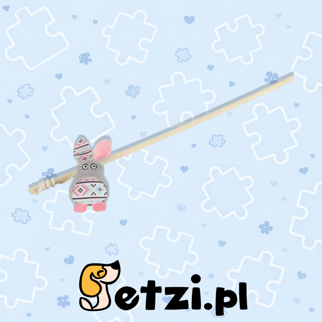 ZOLUX WIELKANOCNA WĘDKA DLA KOTA KALI KOL. SZARY 40 CM