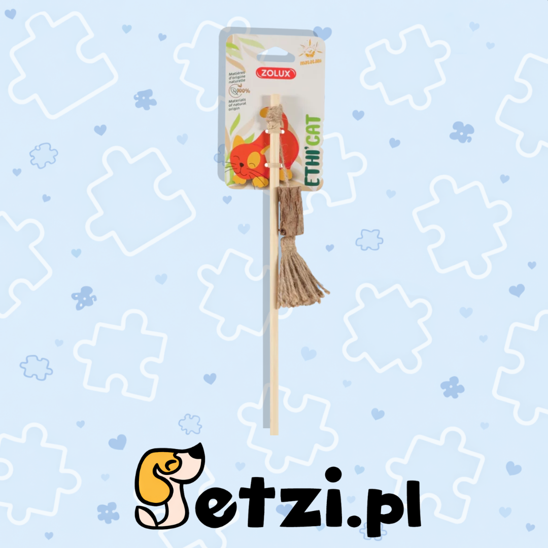 ZOLUX ZABAWKA DLA KOTA WĘDKA POMPON Z MATATABI ETHICAT 40 CM