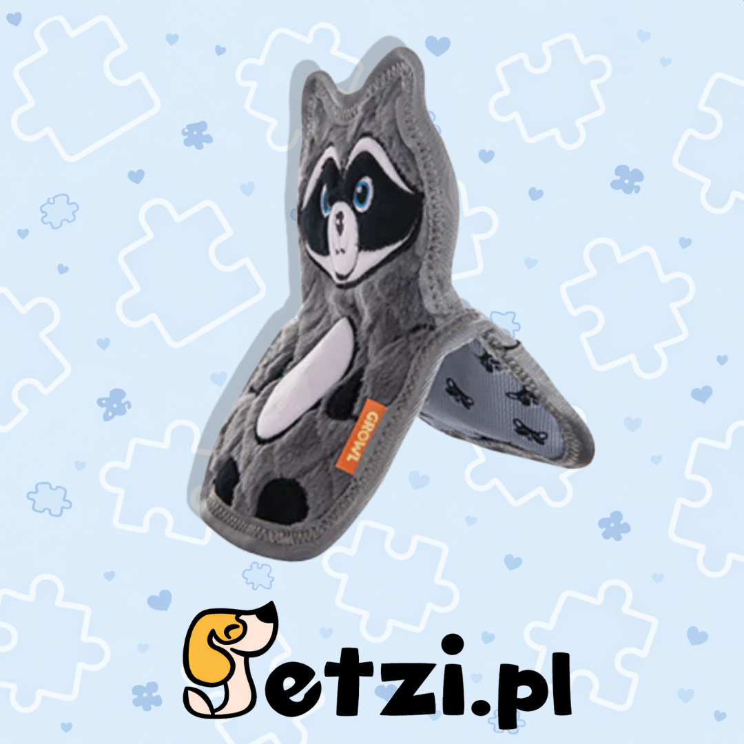 GROWL FLIP FLOPPZ RACCOON GRAY - ZABAWKA DLA PSIAKA
