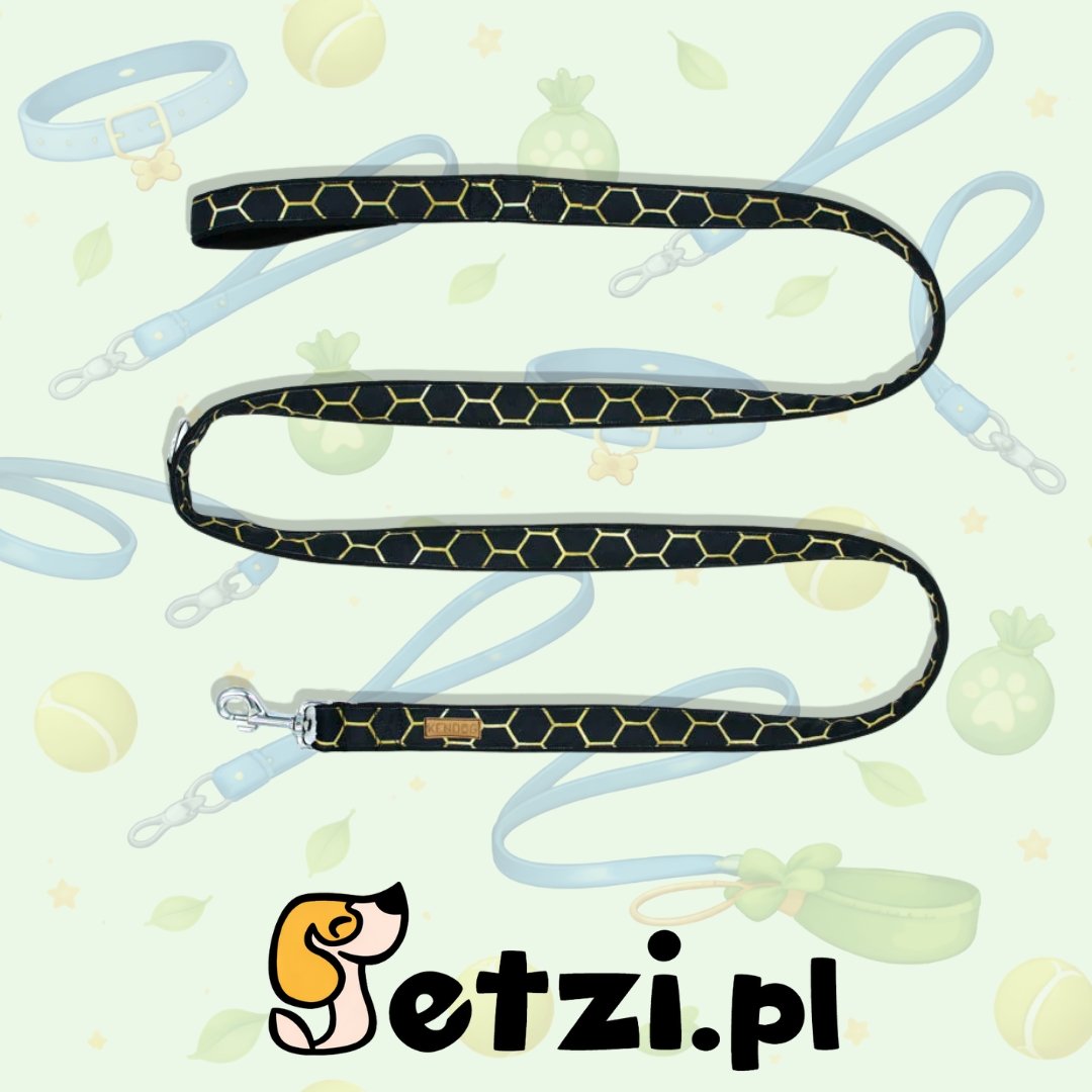 KENDOG SMYCZ PRZEPINANA CZARNE PLASTRY MIODU 200CM 2CM