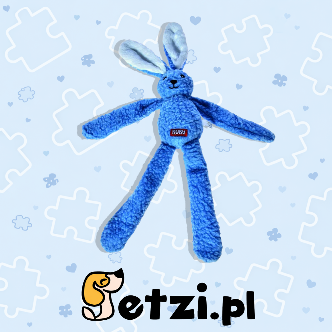 BUBA KRÓLIK PLUSZOWY SZELESZCZĄCY 55CM - DUŻA ZABAWKA DLA PSA