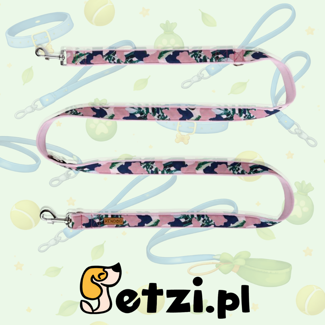 KENDOG SMYCZ PRZEPINANA RÓŻOWE MORO 200CM 2CM