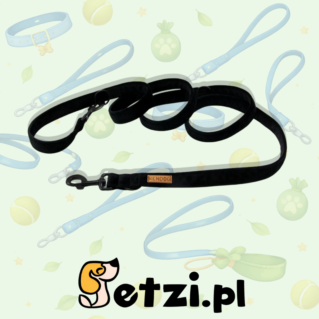 KENDOG SMYCZ PRZEPINANA VELVET BLACK 200 CM 2CM