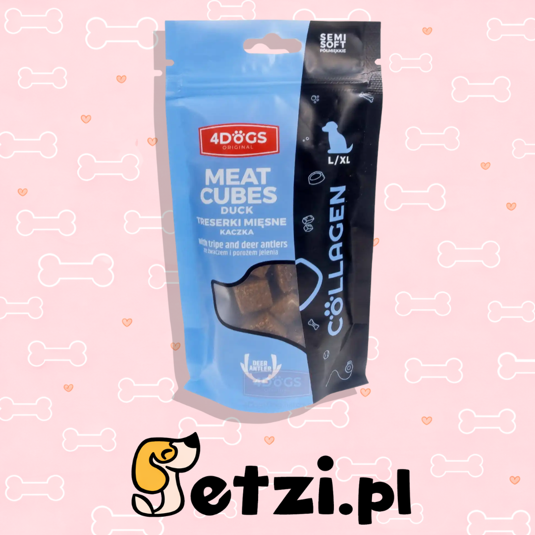4DOGS COLLAGEN LINE TRESERKI Z KACZKI I ŻWACZA SEMI SOFT L/XL 150G