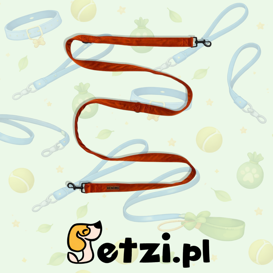 KENDOG SMYCZ PRZEPINANA VELVET GINGER 200CM 2CM