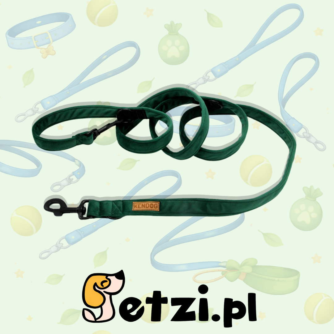 KENDOG SMYCZ PRZEPINANA VELVET GREEN 200CM 2CM