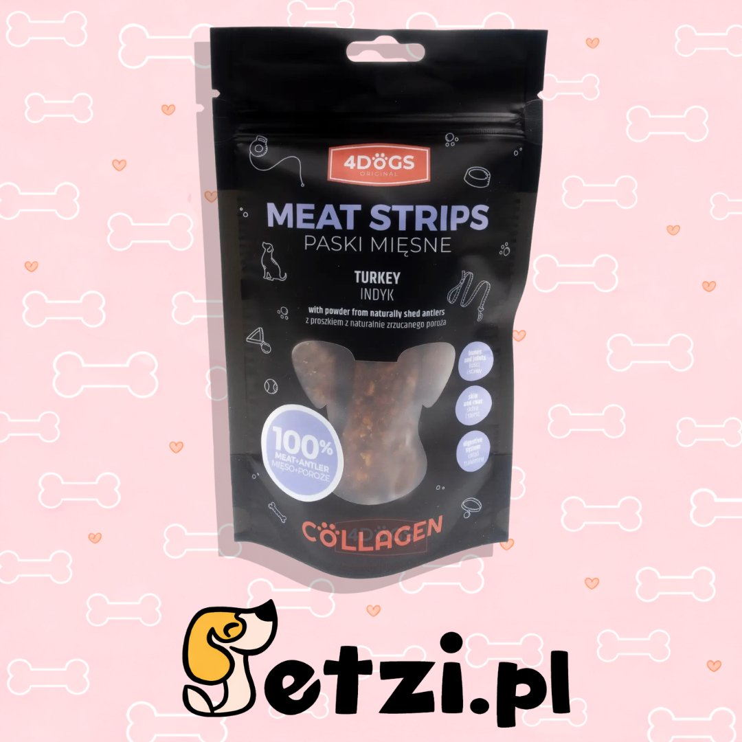 4DOGS COLLAGEN LINE PASKI MIĘSNE INDYK 100G