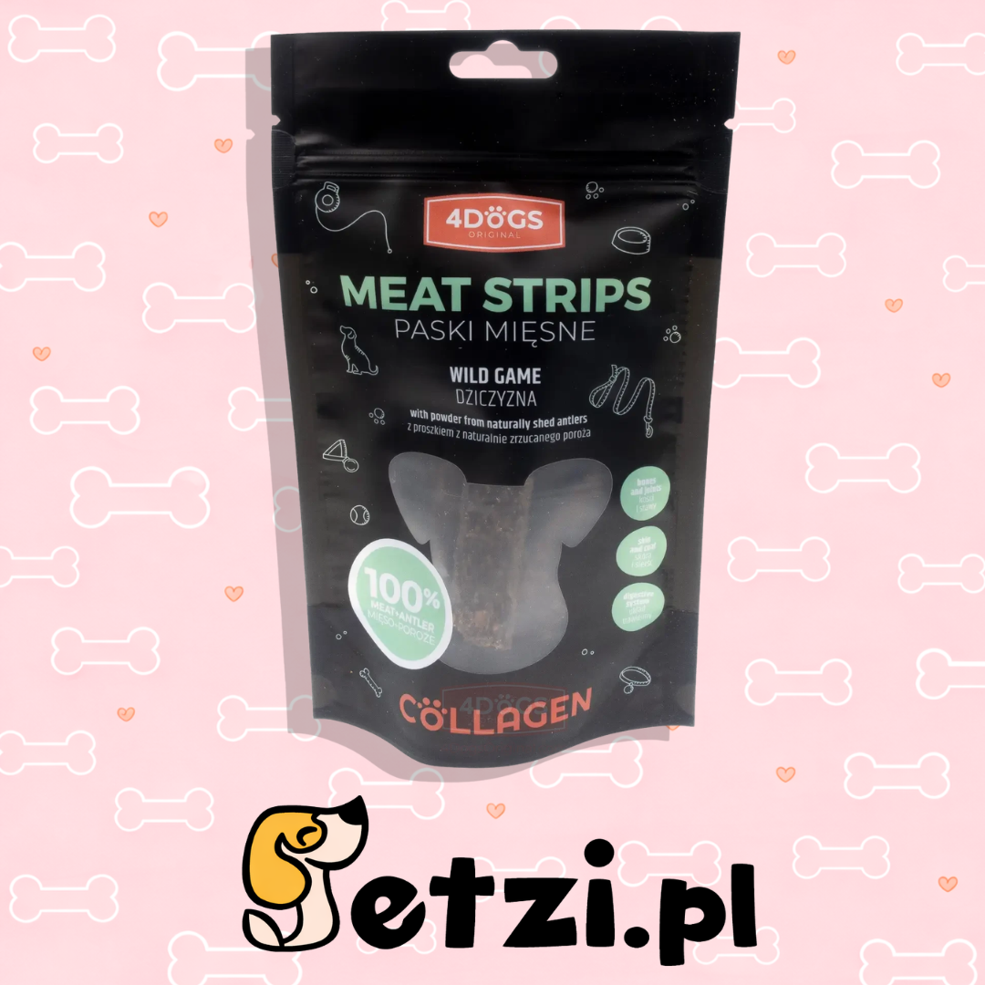 4DOGS COLLAGEN LINE PASKI MIĘSNE DZICZYZNA 100G