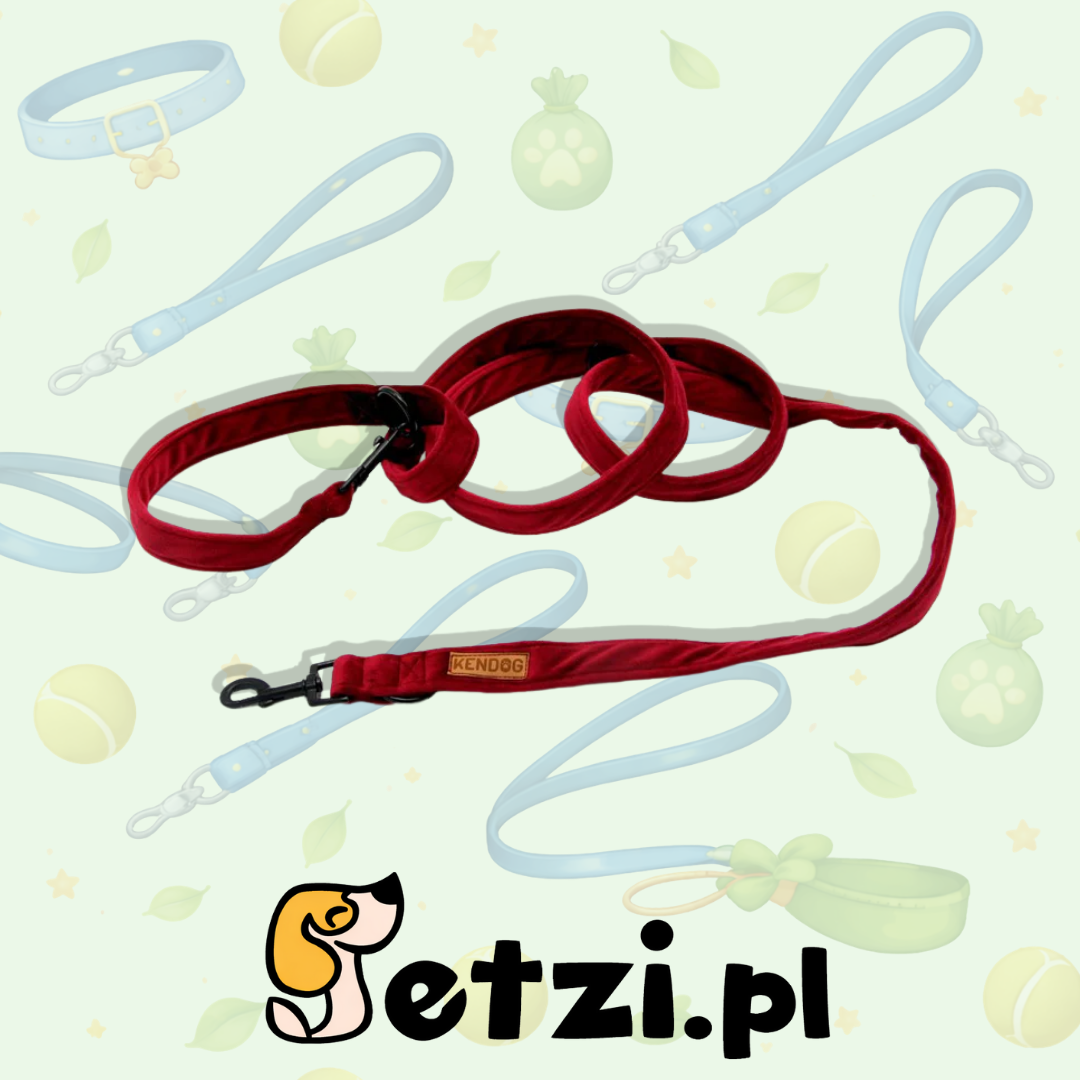 KENDOG SMYCZ PRZEPINANA VELVET RED 200CM 2CM