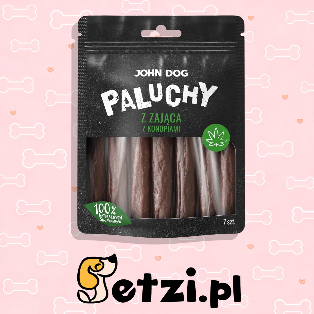 JOHN DOG PALUCHY Z ZAJĄCA Z KONOPAMI 7SZT