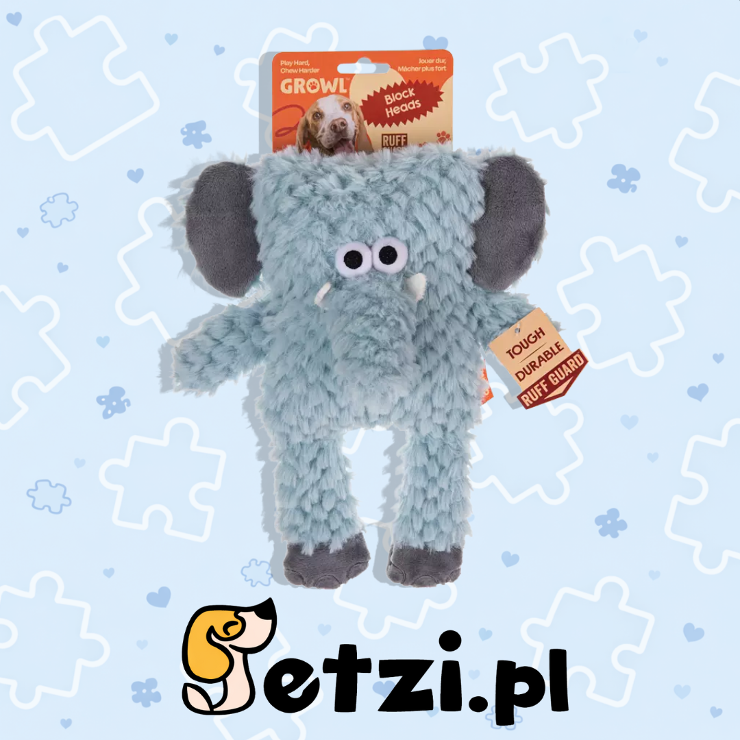 GROWL BLOCK HEADS ELEPHANT - WYTRZYMAŁA ZABAWKA DLA PSA