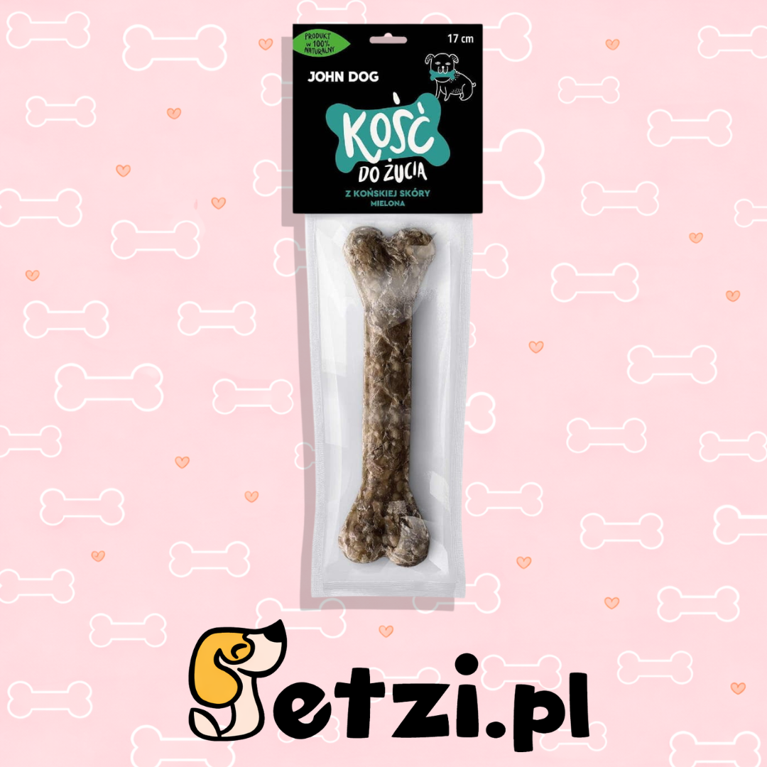 JOHN DOG KOŚĆ ZE SKÓRY KOŃSKIEJ 17CM