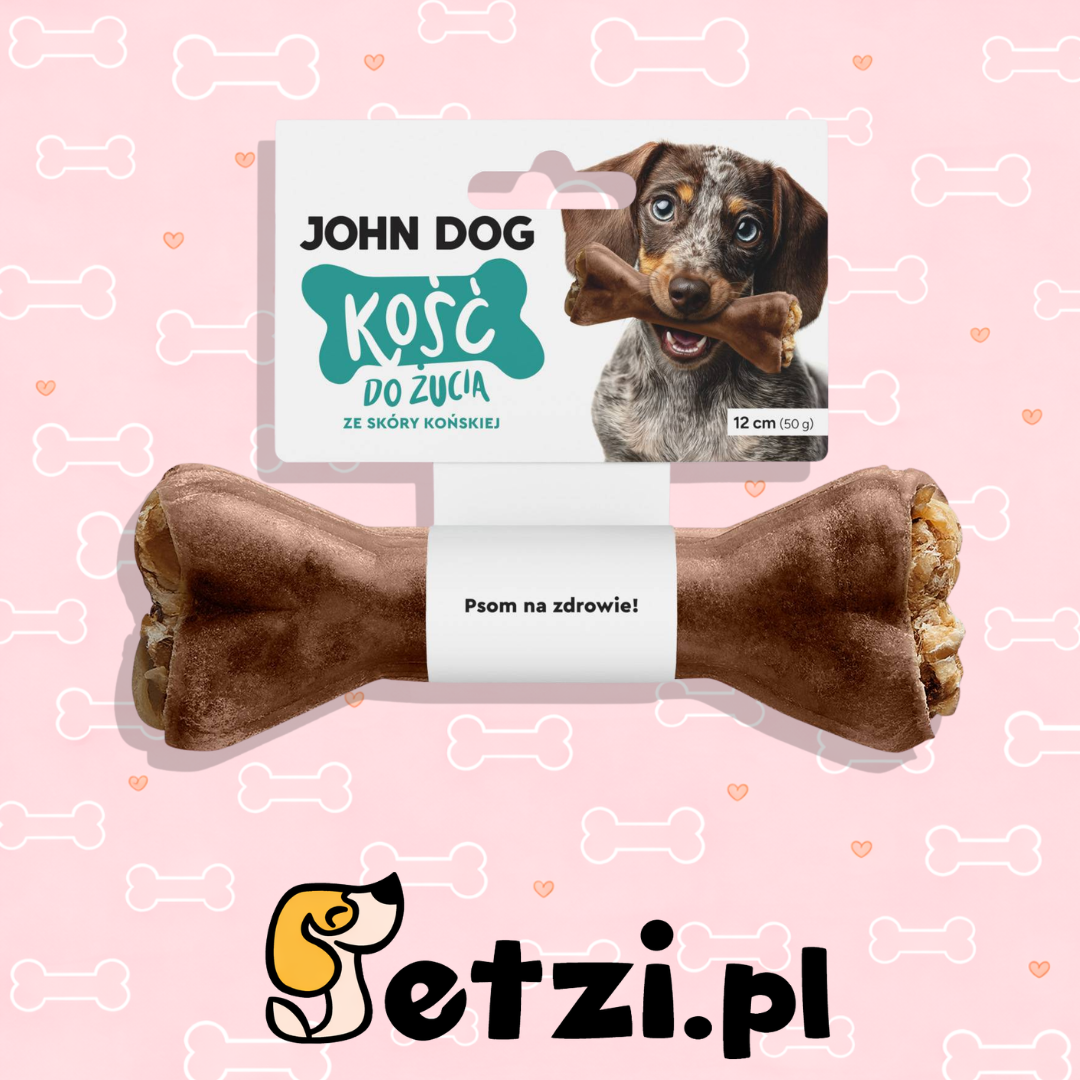 JOHN DOG KOŚĆ ZE SKÓRY KOŃSKIEJ 12CM