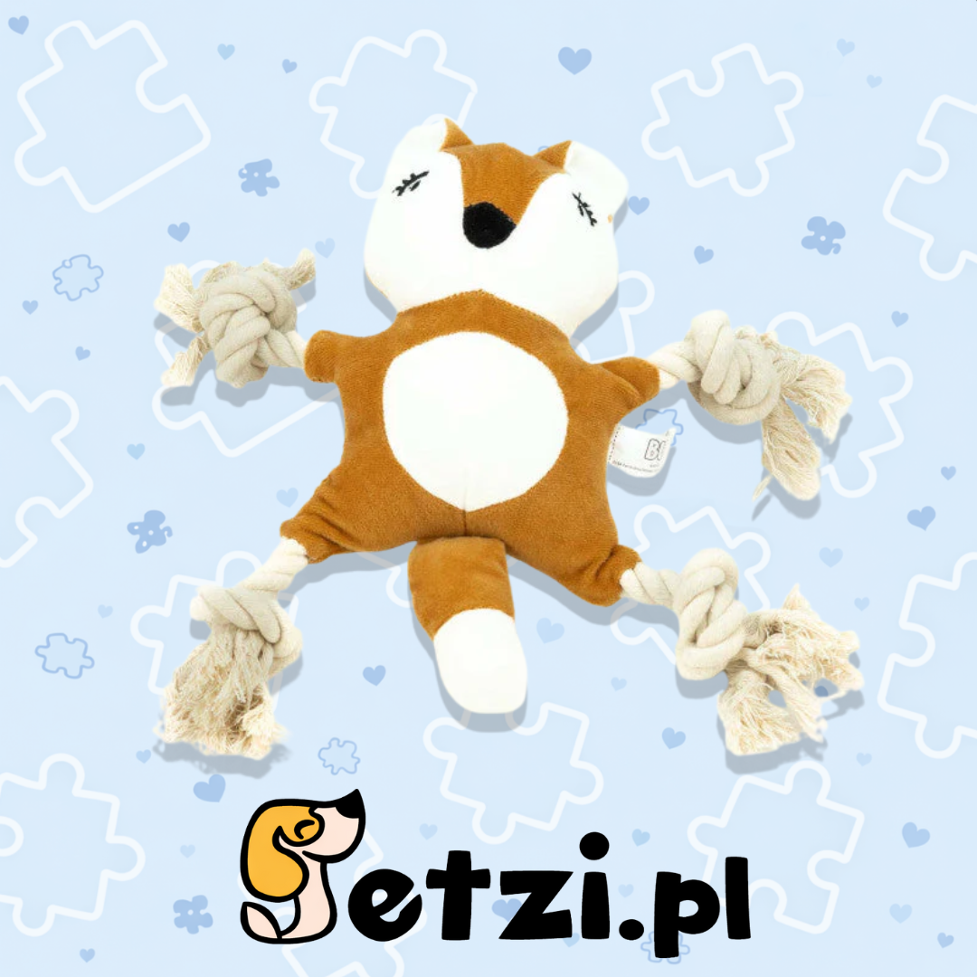 BUBA LIS ZE SZNURAMI - PLUSZOWA ZABAWKA DLA PSA