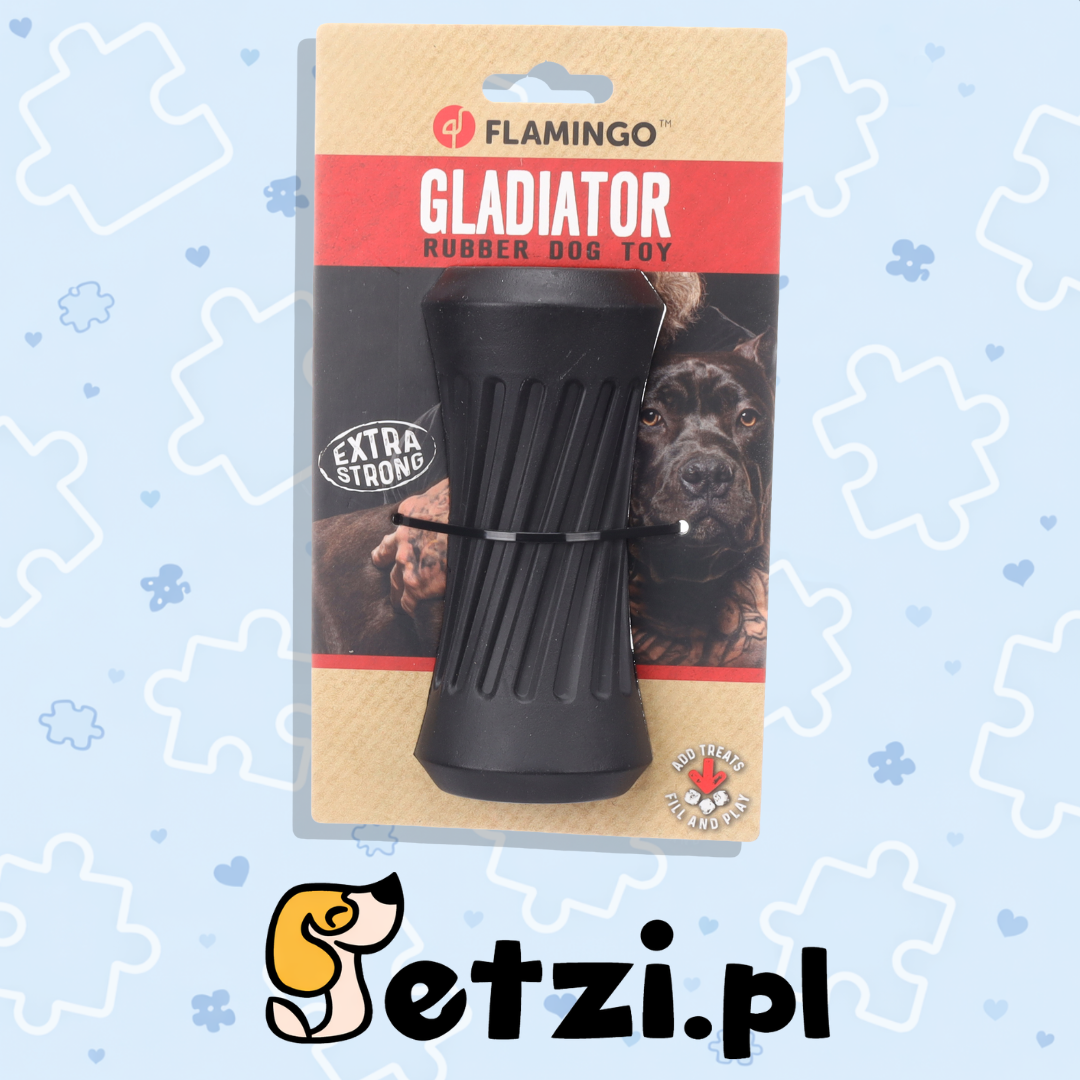 FLAMINGO TOY GLADIATOR SNACK CYLINDER BLACK M 14X6,5X6,5CM