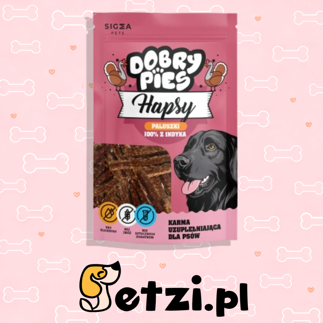 DOBRY PIES HAPSY PALUSZKI 100% Z INDYKA 100G