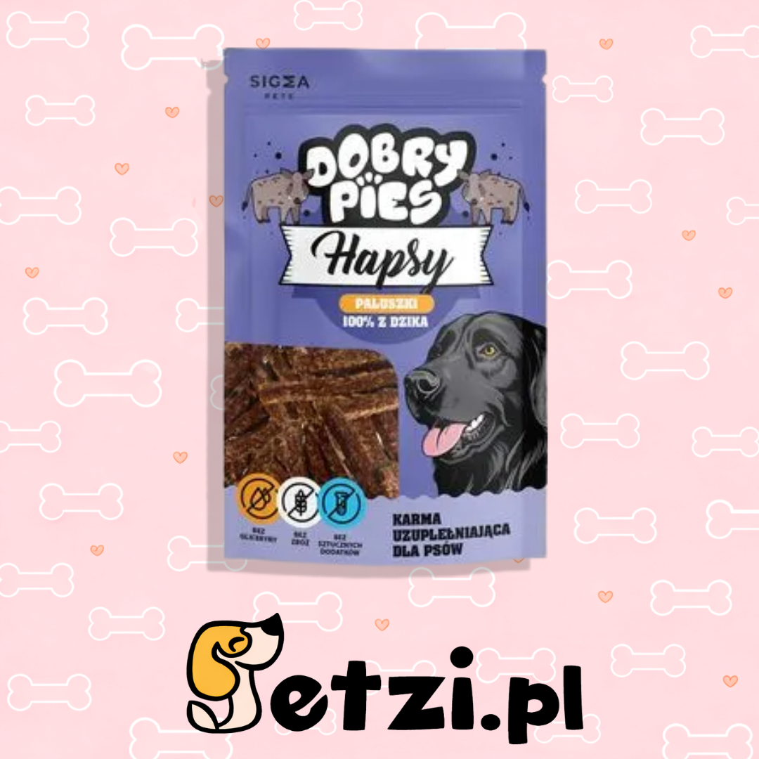 DOBRY PIES HAPSY PALUSZKI 100% Z DZIKA 100G
