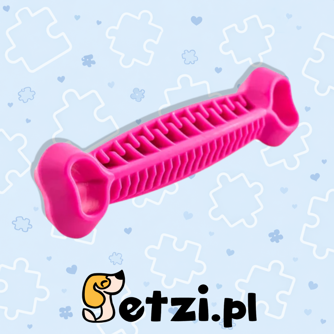 FIBOO FIBOONE - DENTAL - RÓŻOWY 19CM - TRWAŁY GRYZAK DLA PSIAKA
