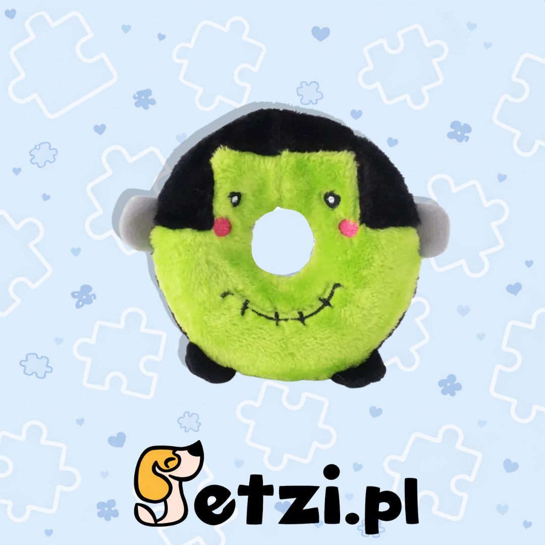 ZIPPYPAWS DONUT FRANKENSTEIN’S MONSTER – PLUSZOWA PĄCZKOWA ZABAWKA DLA PSA Z PISZCZAŁKĄ