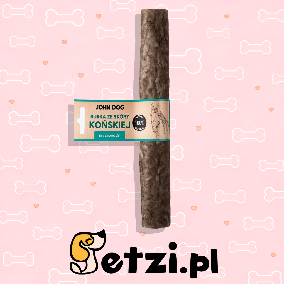 JOHN DOG SUSZONY GRYZAK DLA PSA RURKA ZE SKÓRY KOŃSKIEJ 25CM