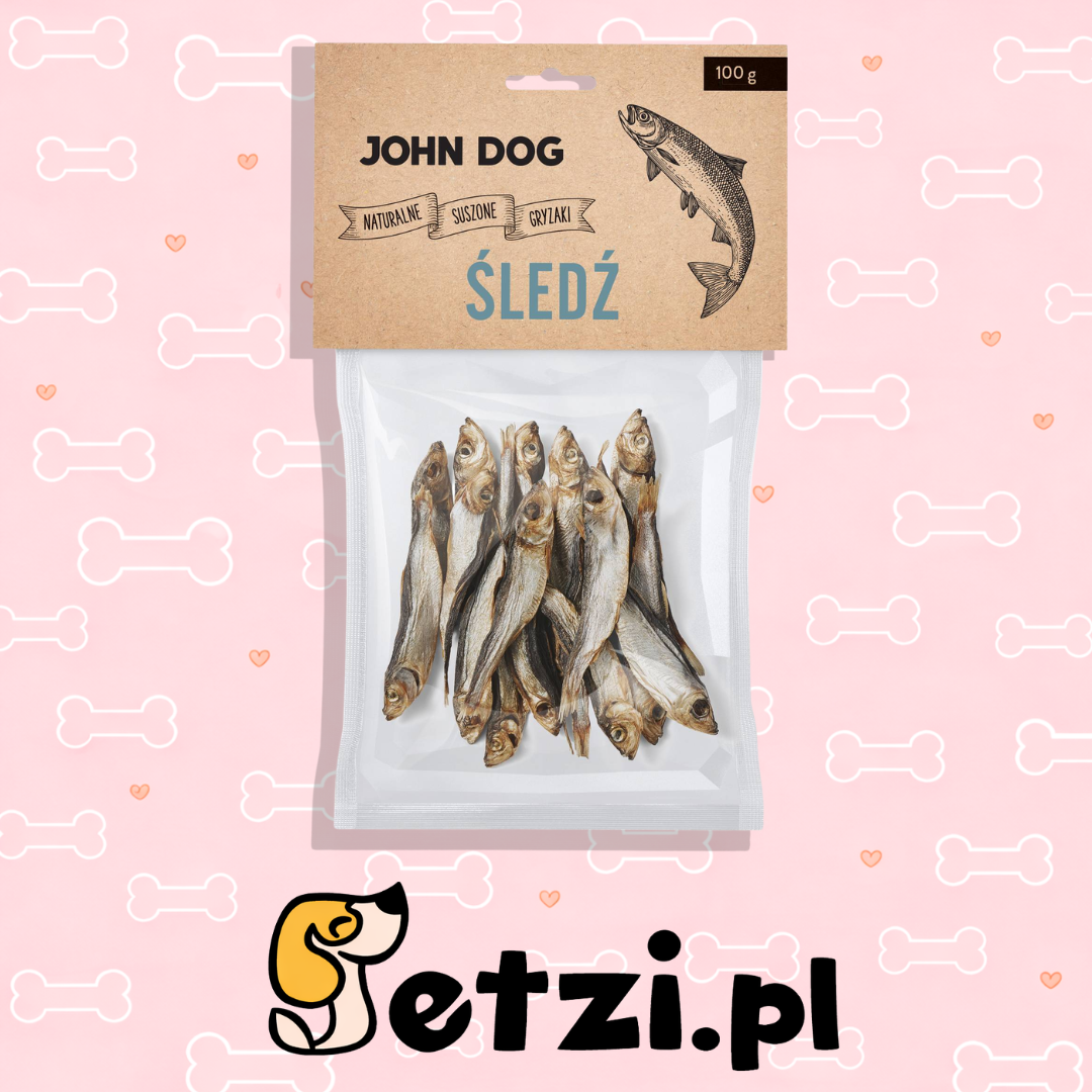 JOHN DOG SUSZONY GRYZAK DLA PSA ŚLEDŹ 100G