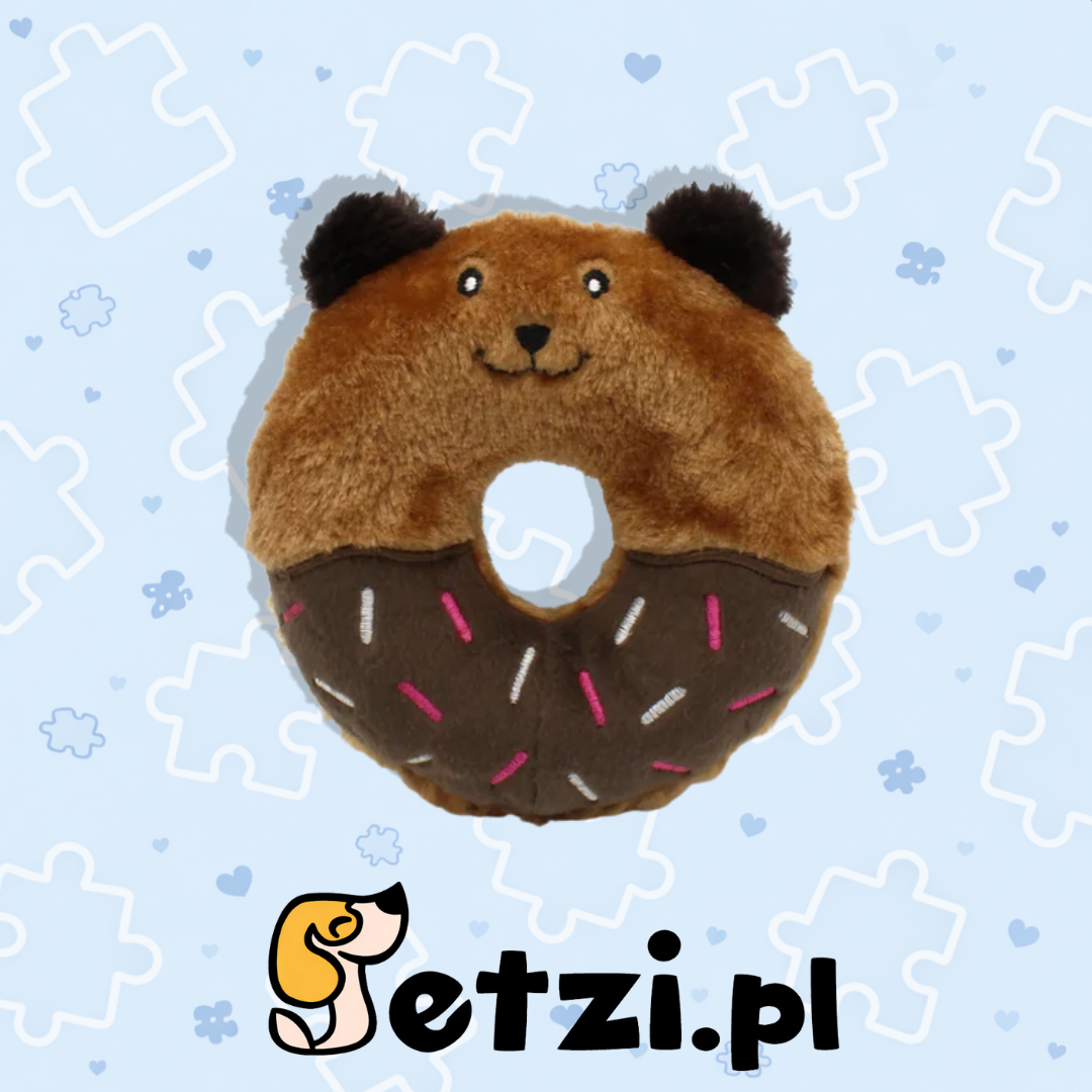 ZIPPYPAWS DONUTZ BUDDIES BEAR – PLUSZOWA ZABAWKA DLA PSA Z PISZCZAŁKĄ
