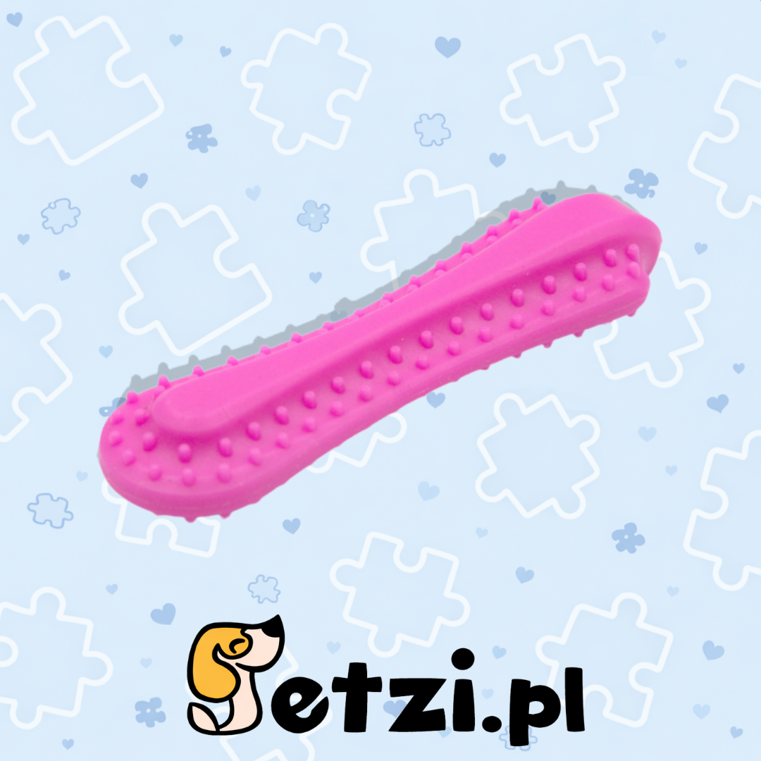 FIBOO FIBOONE PUPPY RÓŻOWY - 9CM - MIĘKKI GRYZAK DLA SZCZENIĄT