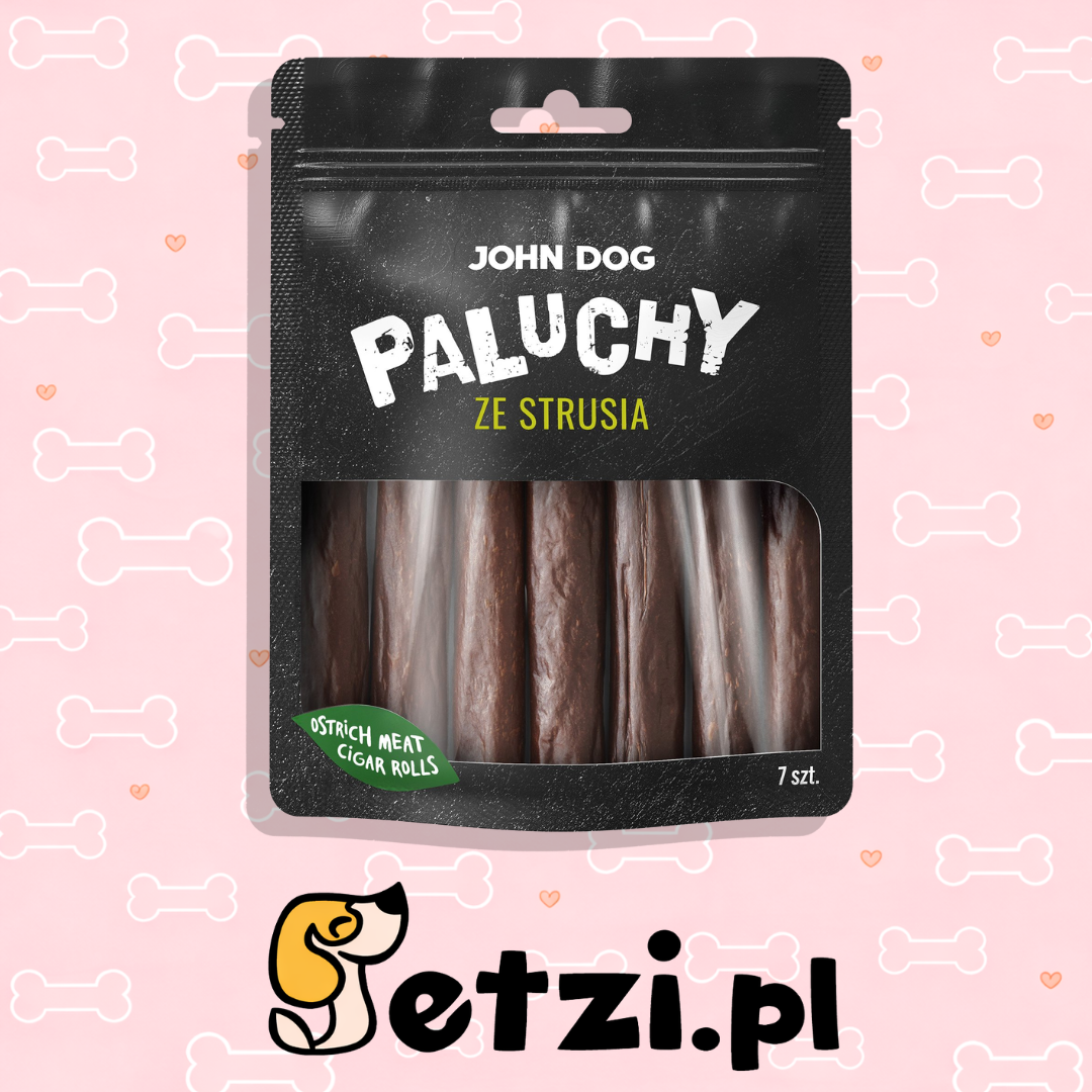 JOHN DOG PRZYSMAKI DLA PSA PALUCHY ZE STRUSIA 7SZT