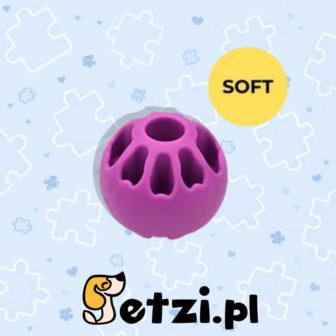 FIBOO SNACK FIBOOLL JUMBO SOFT FIOLETOWY NEON - MIĘKKA PIŁKA NA SMAKOŁYKI