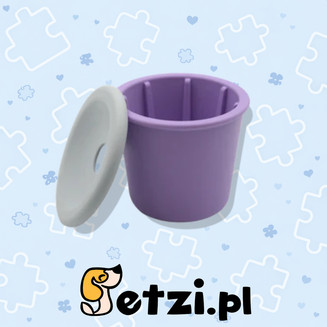 FIBOO SNACK FIBEEK + PRZYKRYWKA Z OTWOREM NA SMACZKI FIOLET