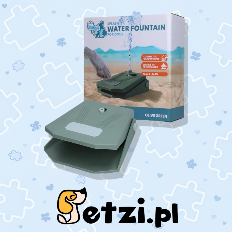 COOLPETS SPLASH WATER FOUNTAIN OLIVE GREEN