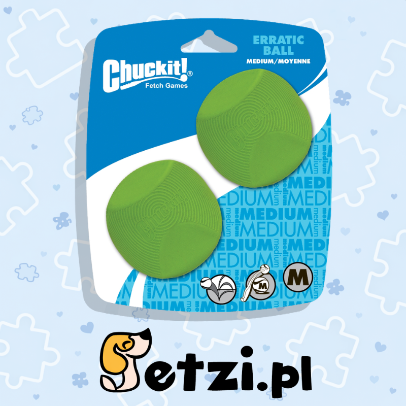 CHUCKIT ERRATIC BALL M 6 CM 2 PACK