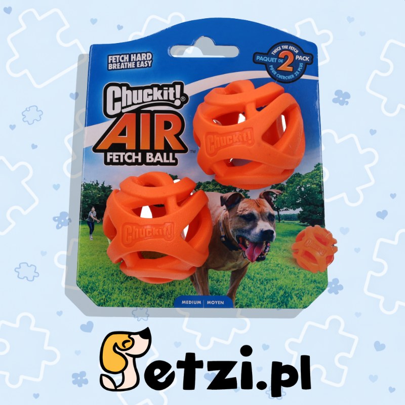 CHUCKIT AIR FETCH BALL MEDIUM 2PK