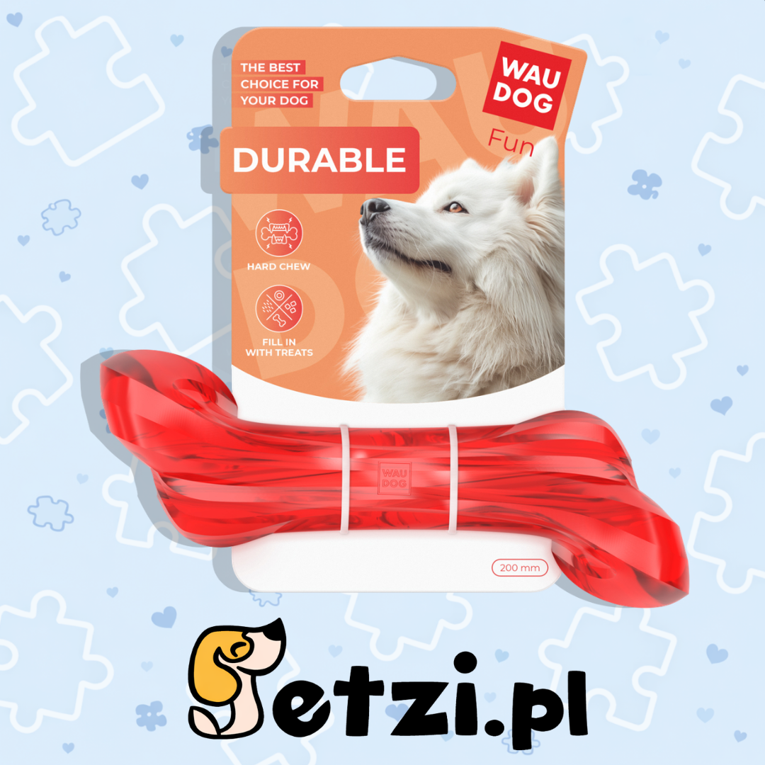 WAUDOG FUN GRYZAK GUMOWY KOŚĆ CZERWONA