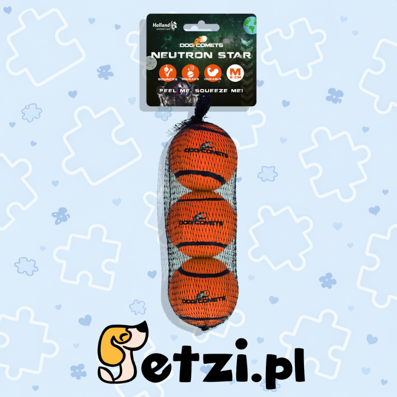 DOG COMETS NEUTRON STAR ORANGE 3PC WITH SQUEAKER