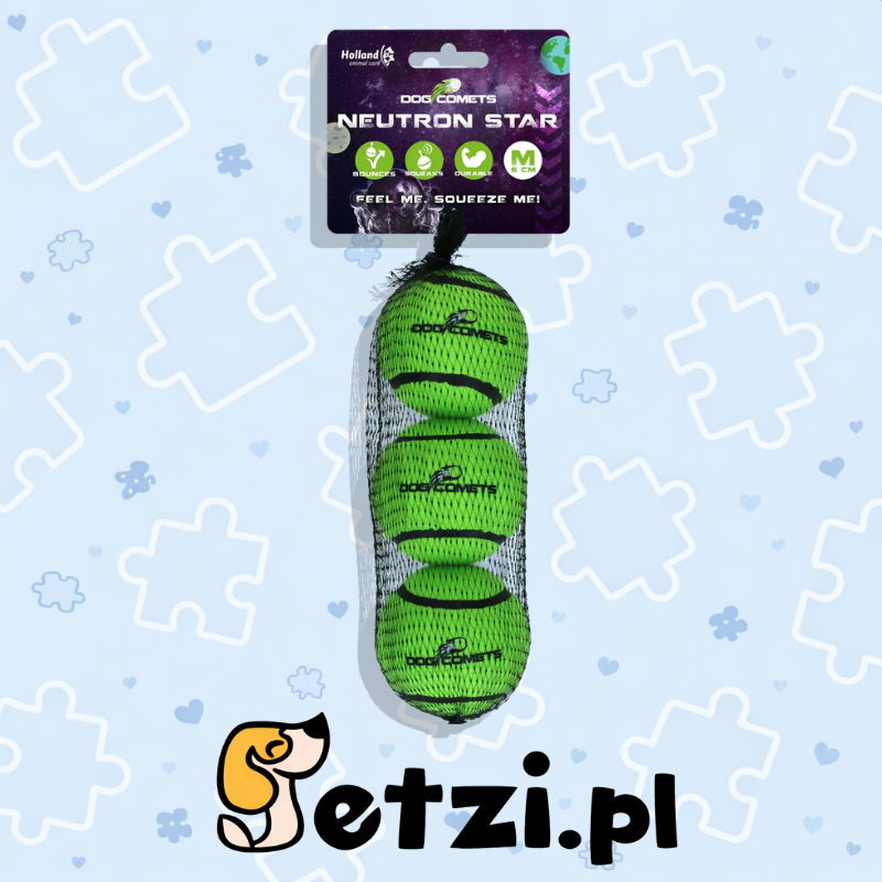 DOG COMETS NEUTRON STAR GREEN 3PC WITH SQUEAKER