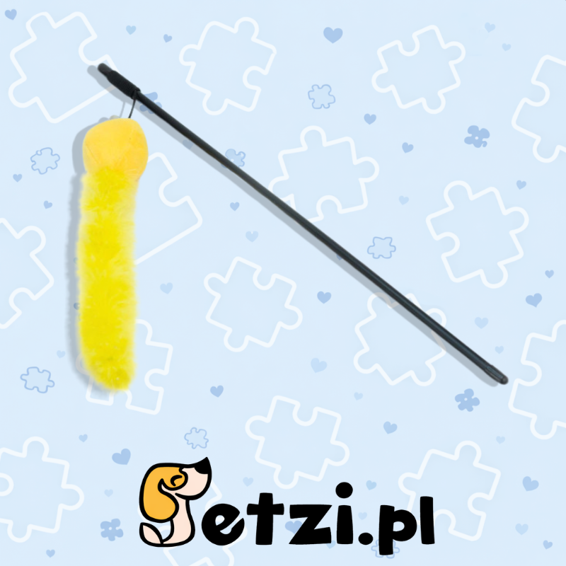 BUBA KOT WĘDKA Z PLUSZOWĄ PIŁKĄ I OGONEM