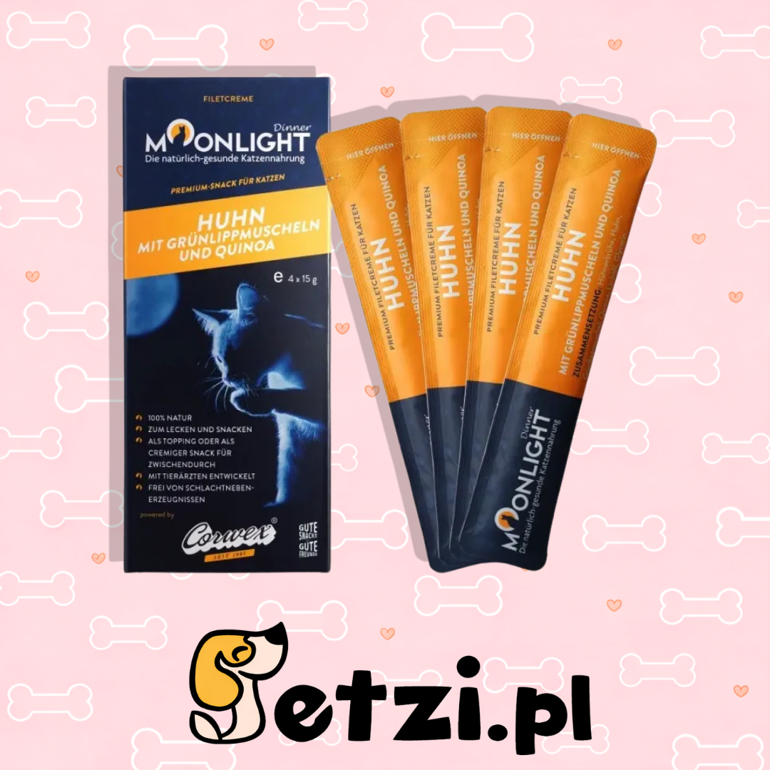 MOONLIGHT CREME PK KREMOWY MUS KURCZAK,OMUŁEK,QUINOA 1 OP (4X15G)