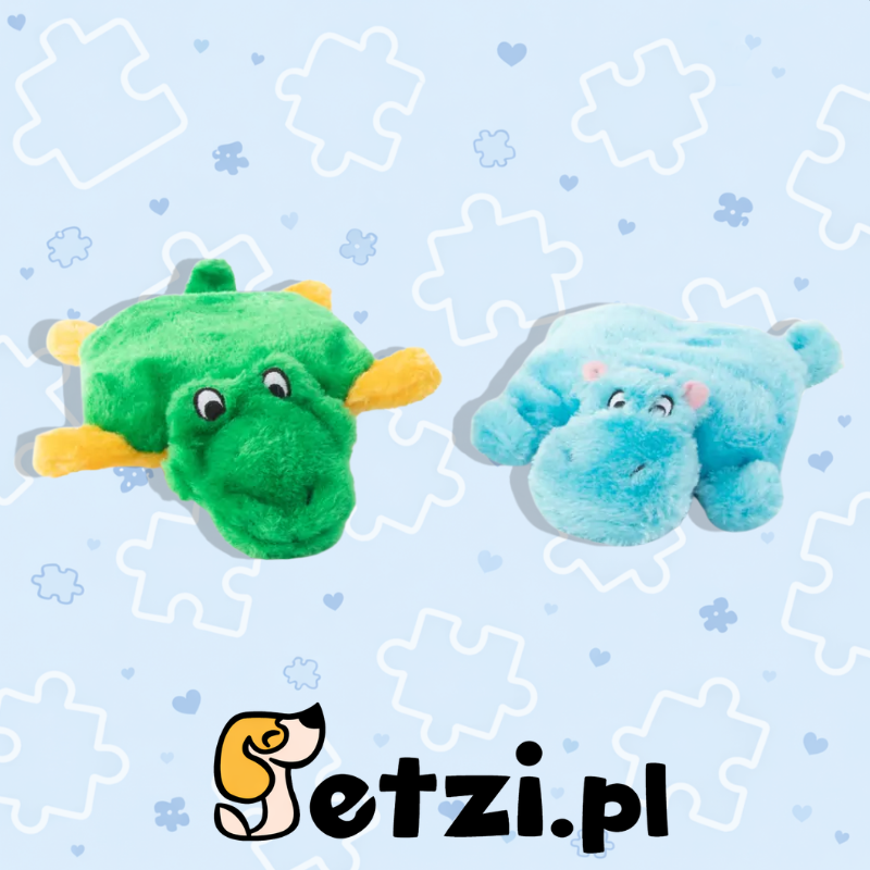 ZIPPY PAWS SQUEAKIE PADS 2 PACK HIPPO ALLIGATOR