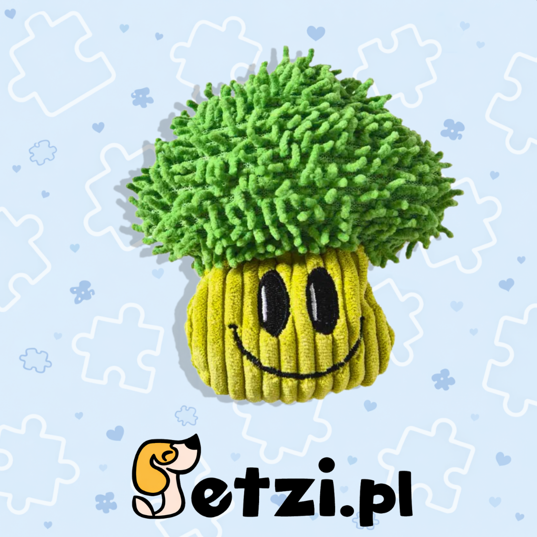 BUBA BROKUŁ PLUSZOWY - MIĘKKA ZABAWKA DLA SZCZENIAKA I MAŁEGO PSA