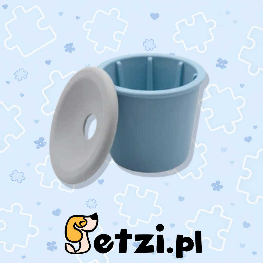 FIBOO SNACK FIBEEK + PRZYKRYWKA Z OTWOREM NA SMACZKI NIEBIESKI