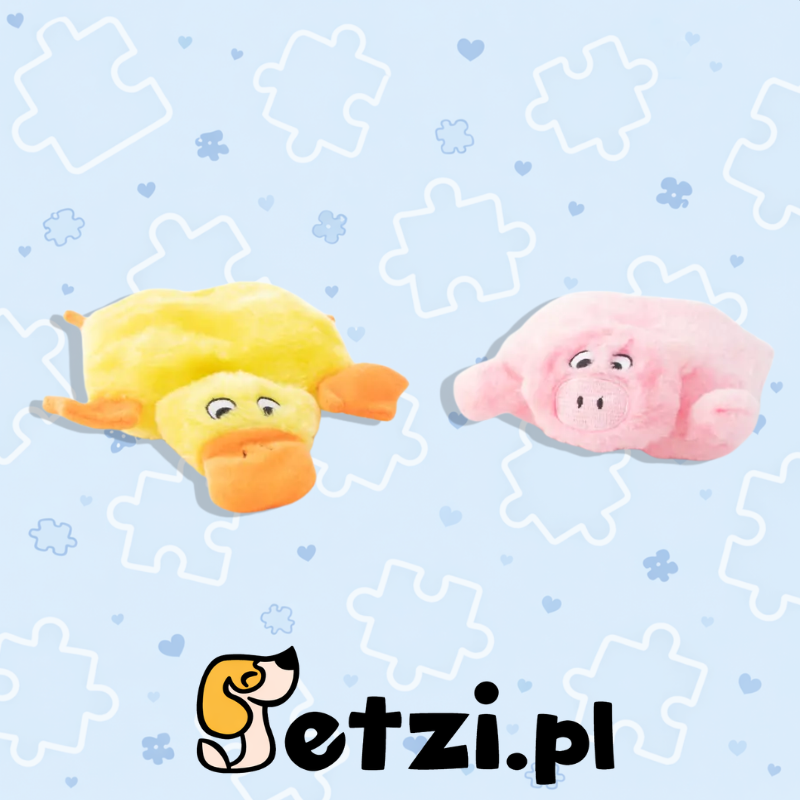 ZIPPY PAWS SQUEAKIE PADS 2 PACK DUCK PIG