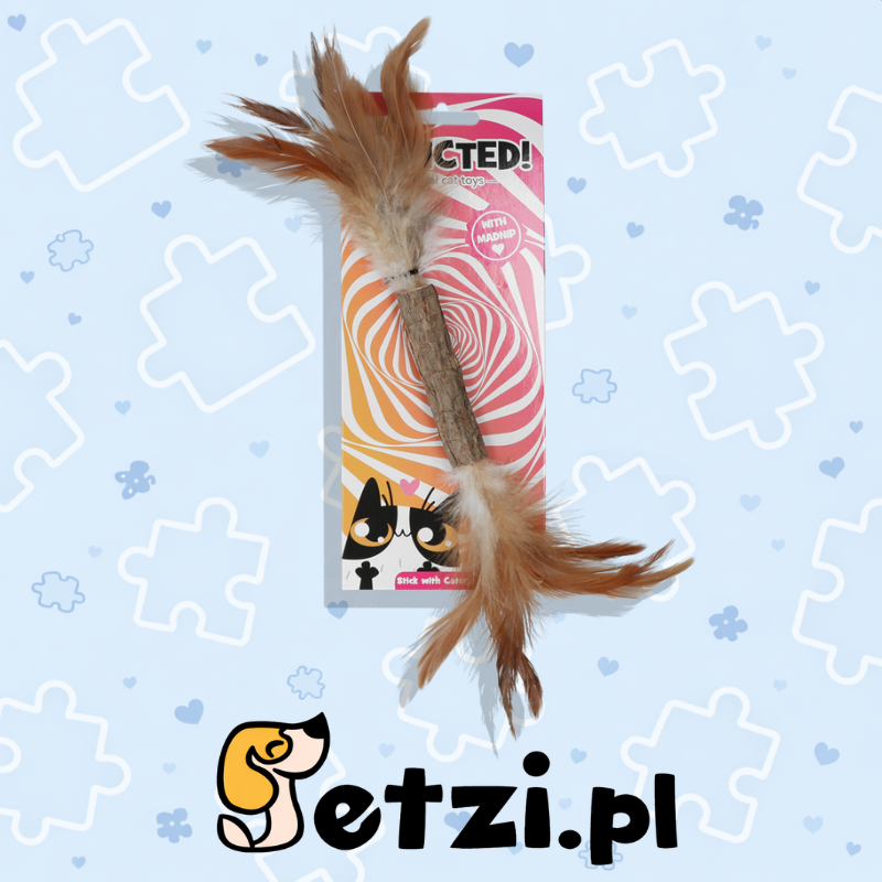 ADDICTED STICK WITH CATERPILLAR AND FEATHERS