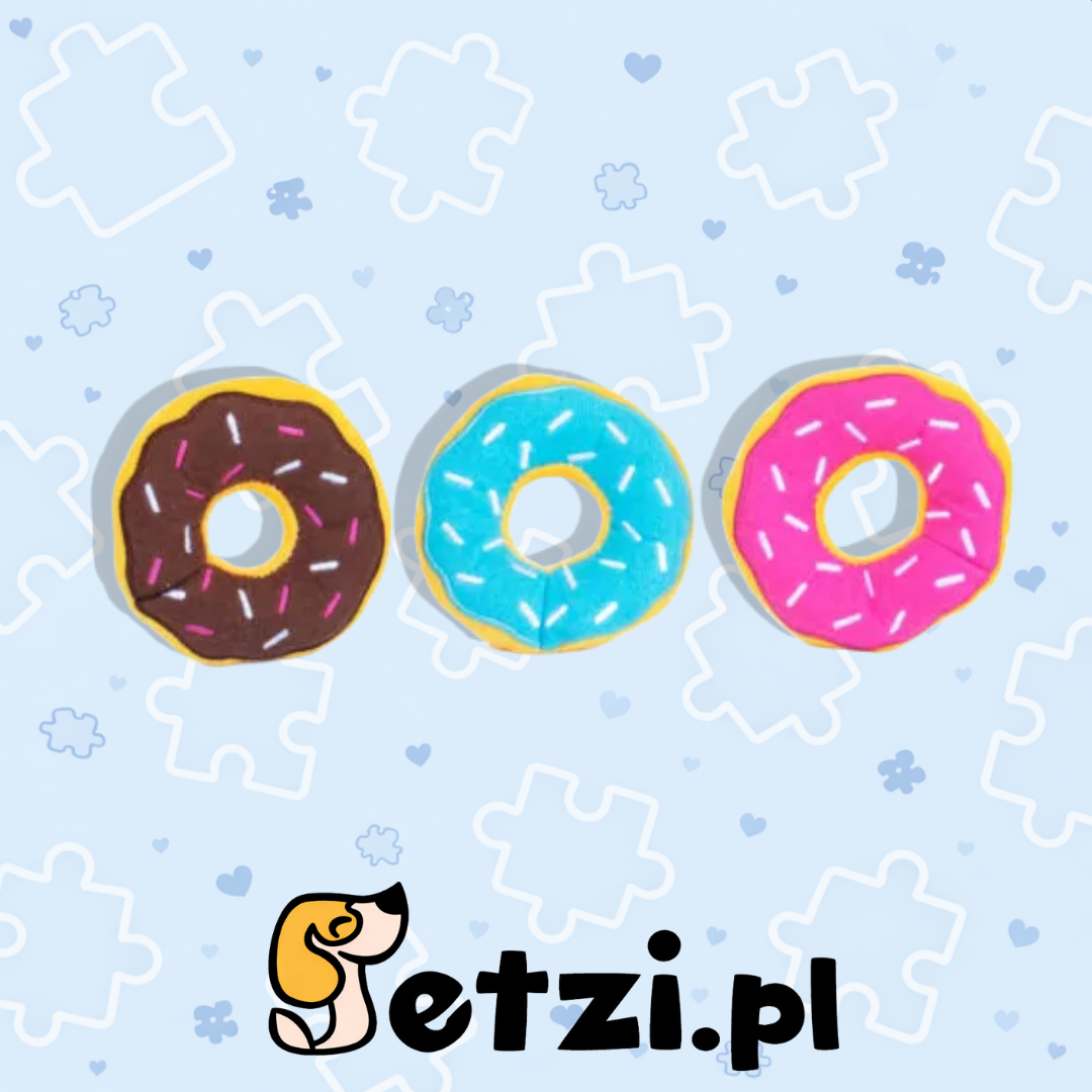 ZIPPYPAWS PLUSZOWE MINI DONUTY – UROCZE, PISZCZĄCE ZABAWKI DLA PSA