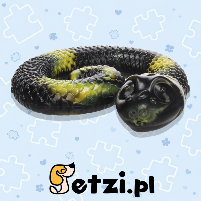 FLAMINGO TOY SNEAKY SNAKE COILED YELLOW/BLACK 17X16,2X4,3CM