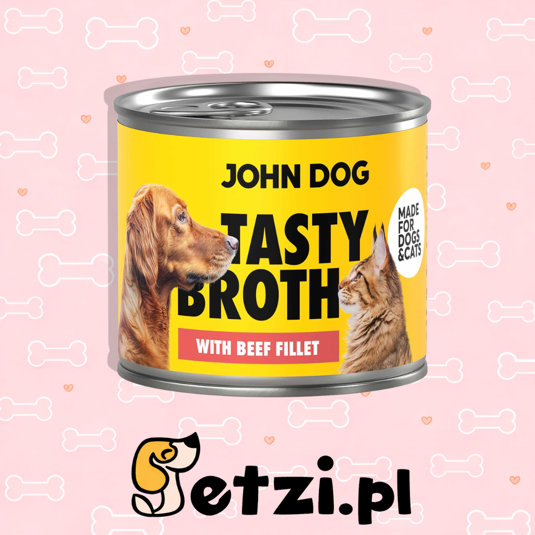 JOHN DOG ZUPA DLA KOTA I PSA Z WOŁOWINĄ 140G