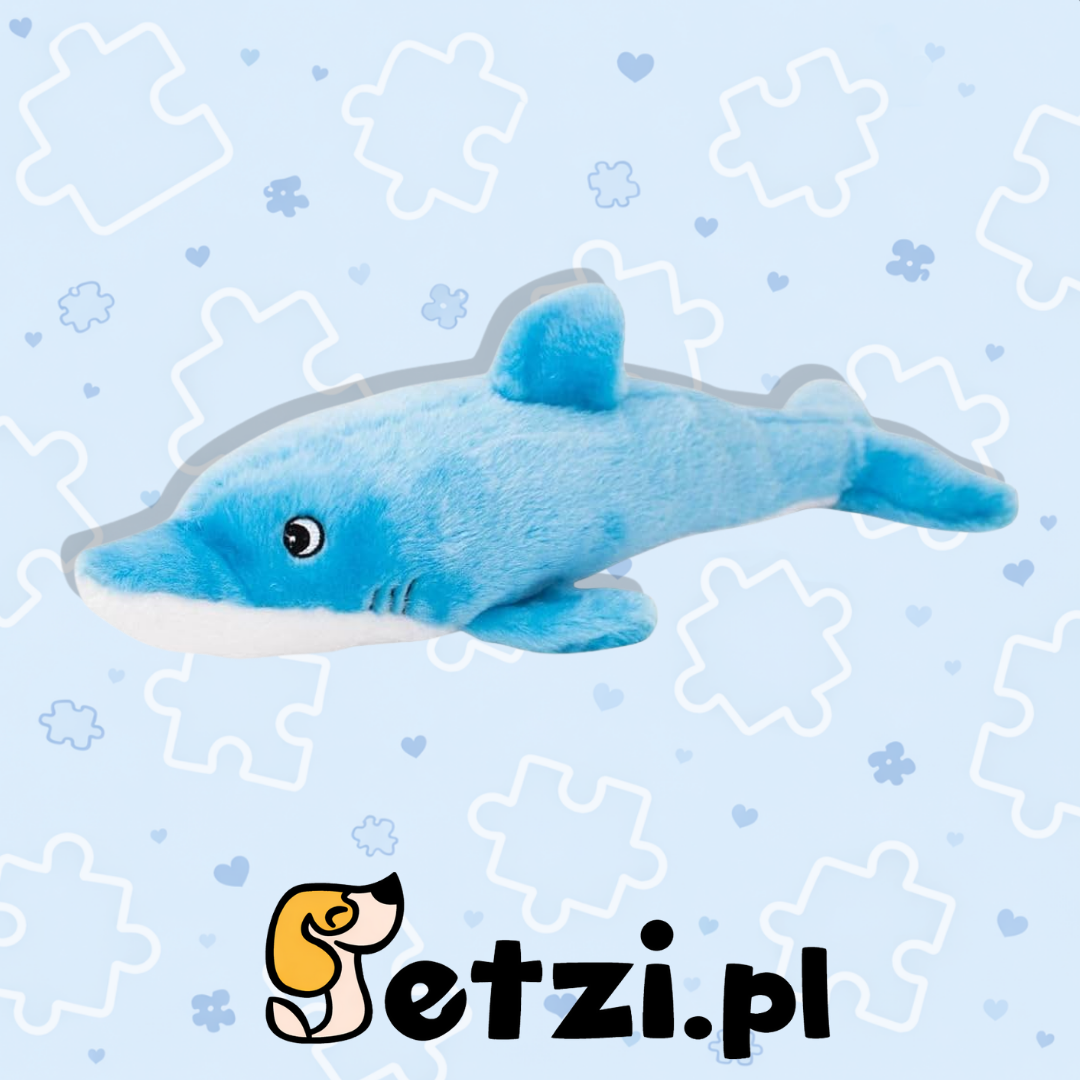 ZIPPYPAWS PLUSZOWY JIGGLERZ DELFIN – WYTRZYMAŁA, PISZCZĄCA ZABAWKA DLA PSA