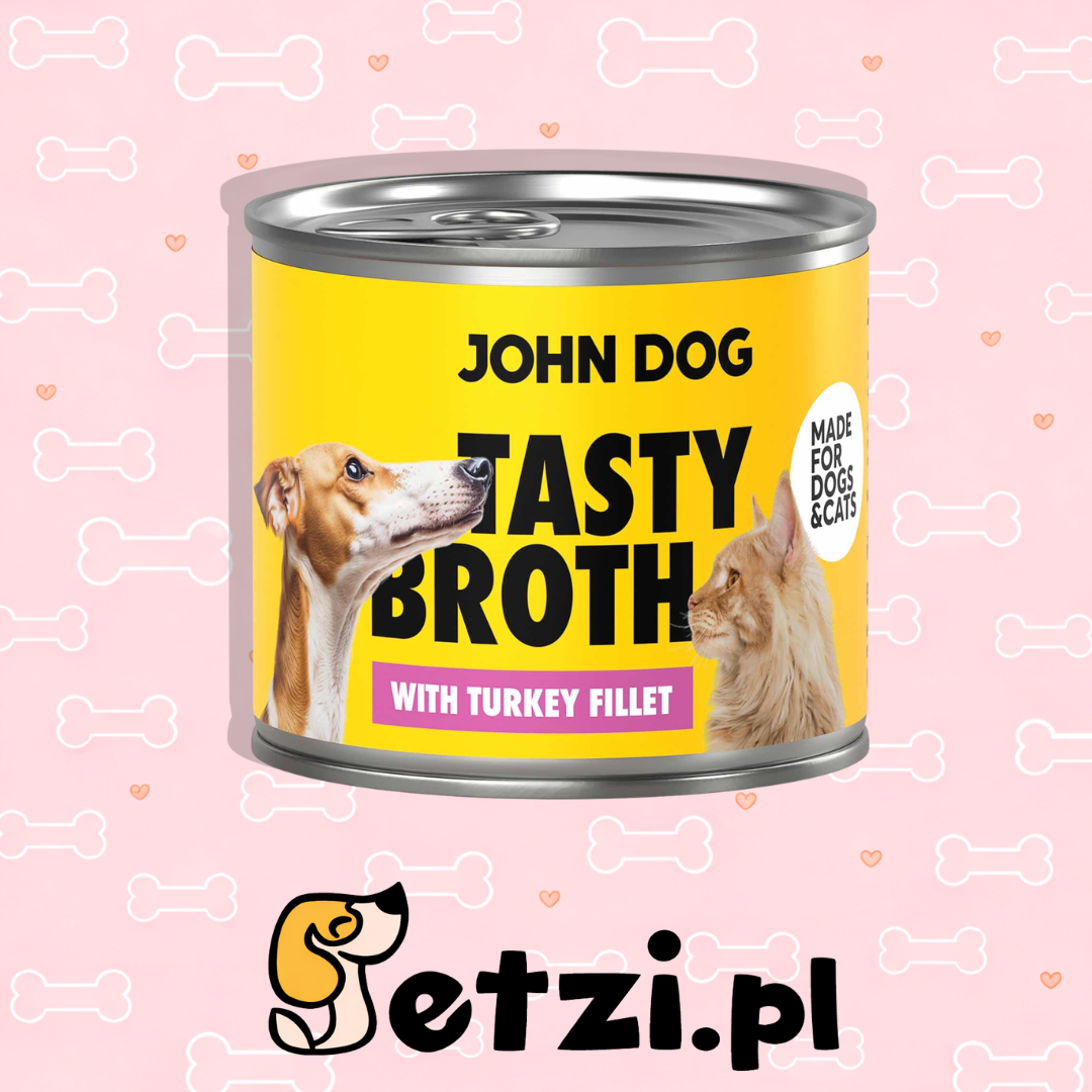 JOHN DOG ZUPA DLA KOTA I PSA Z INDYKIEM 140G