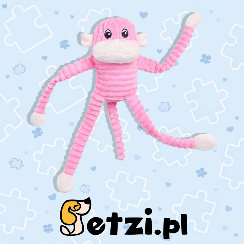 ZIPPY PAWS SPENCER THE CIRCLE MONKEY PINK